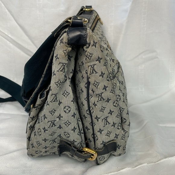Louis Vuitton Monogram Mini Lin Sac a Langer Diaper Messenger Bag Denim Gray - Picture 8 of 17